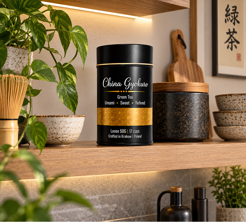 China Gyokuro Leo Tea – zielona herbata z Chin w metalowej puszce 50g